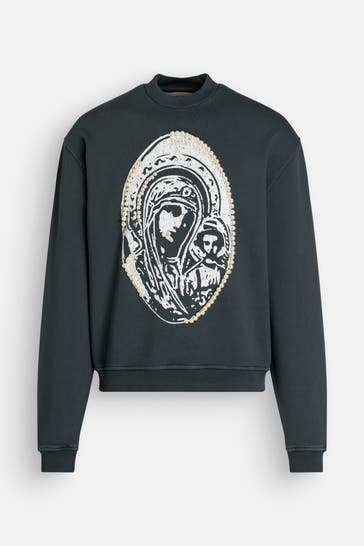 ROUGH. Sweatshirt 'Maria Pearl' dunkelgrau