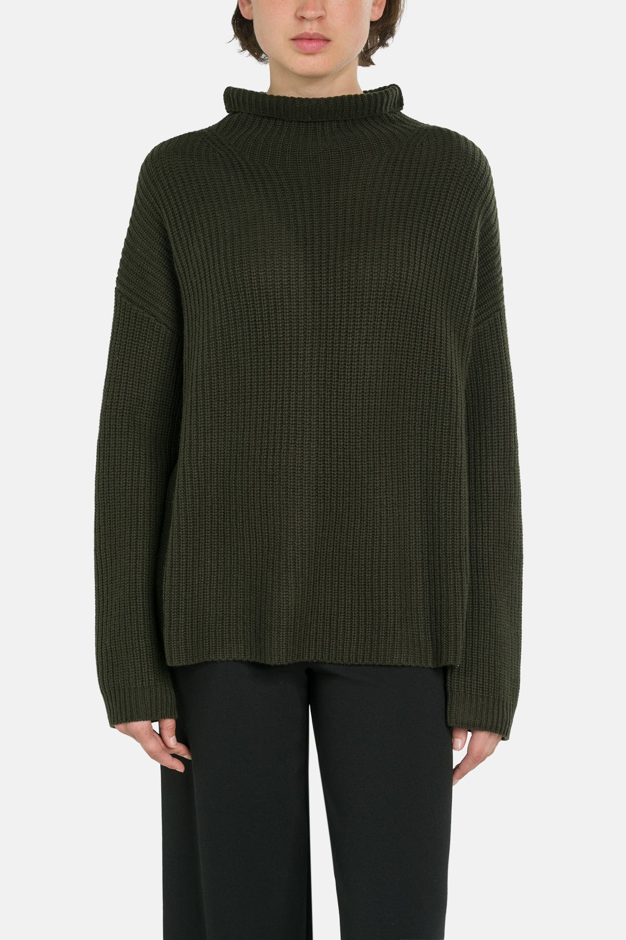 0039 ITALY Wollpullover 'Lona' dunkelgrün, Bild 1