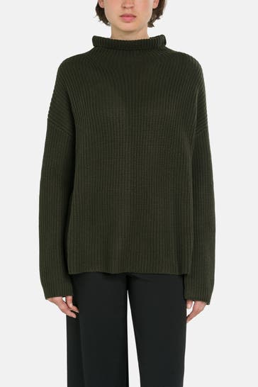 0039 ITALY Wollpullover 'Lona' dunkelgrün