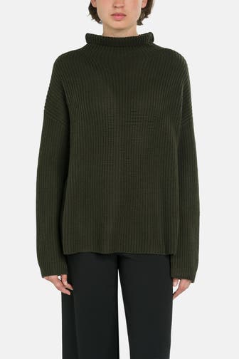0039 ITALY Wollpullover 'Lona' dunkelgrün
