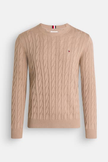 TOMMY HILFIGER Strickpullover hellbraun