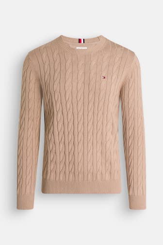 TOMMY HILFIGER Strickpullover hellbraun