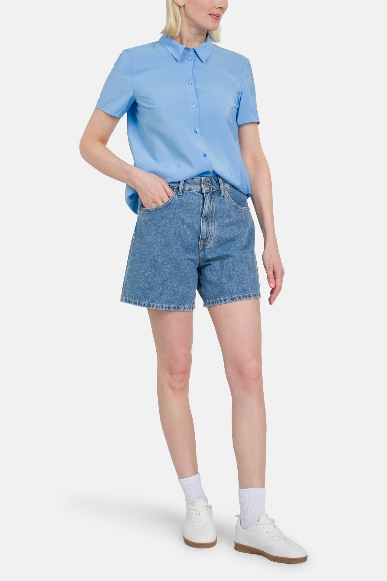 MARC O'POLO DENIM Kurzarmbluse blau, Bild 1