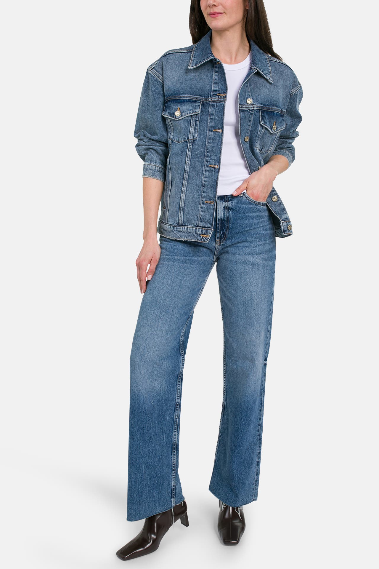 7 FOR ALL MANKIND Jeansjacke 'Easy Trucker' blau, Bild 1