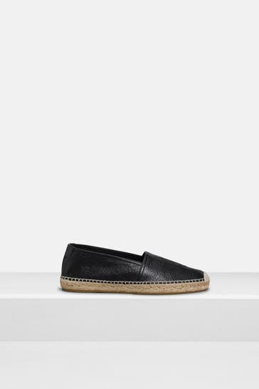 SAINT LAURENT Leder-Espadrilles schwarz