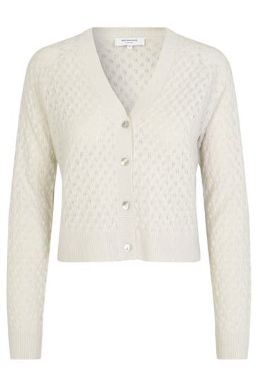 ROSEMUNDE Kaschmirmix-Cardigan 'Pointelle' ecru