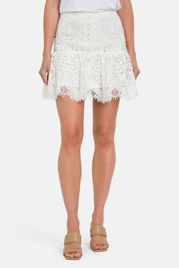 CLAIRE LUISE Spitzenrock weiß