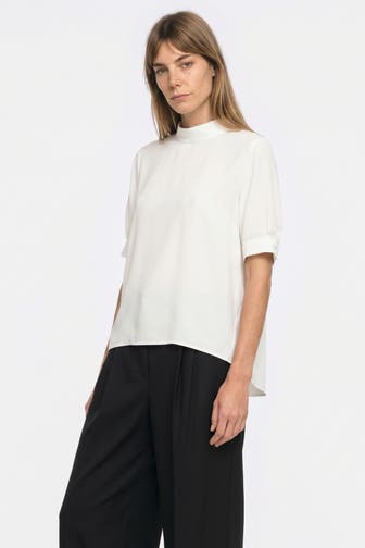 RIANI Seidenmix-Blusenshirt weiß