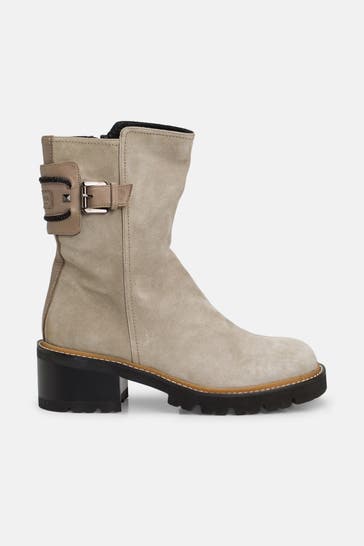DONNA CAROLINA Lederstiefeletten greige