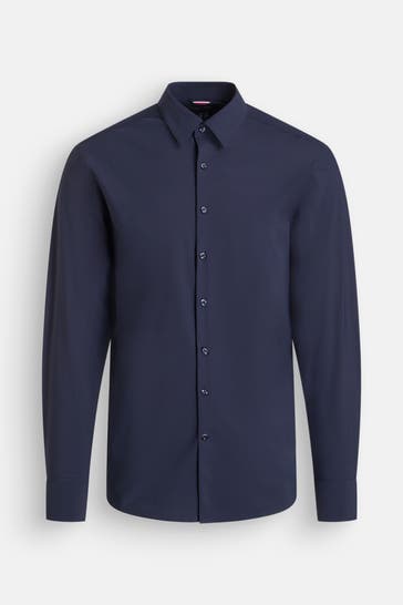 HECHTER Paris Business-Hemd nachtblau Slim Fit
