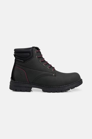 U.S. POLO ASSN. Schnürstiefel 'Ohio' schwarz