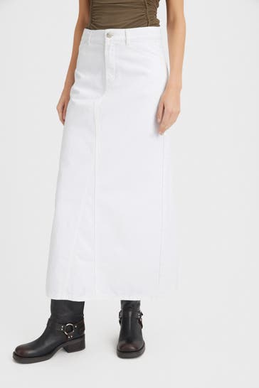 GESTUZ White Denim Skirt