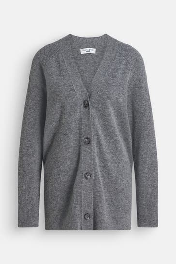 MARC O'POLO DENIM Wollmix-Strickjacke grau