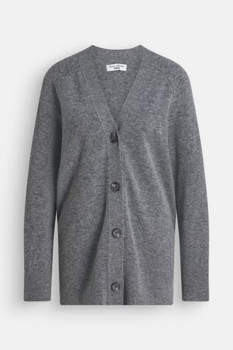 MARC O'POLO DENIM Wollmix-Strickjacke grau