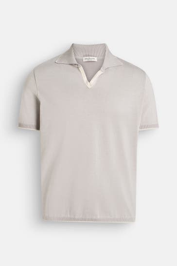 PHIL PETTER Strick-Polo hellgrau