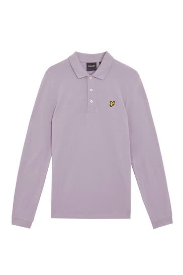 LYLE&SCOTT Langarm-Polo fliedergrau