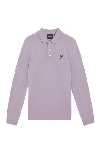 LYLE&SCOTT Langarm-Polo fliedergrau
