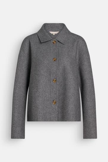 BARBOUR Wollmix-Übergangsjacke 'Emery' grau meliert