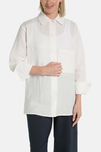 MARC O'POLO Leinenbluse weiß