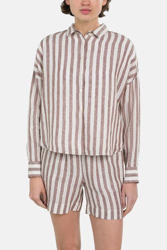 0039 ITALY Leinenmix-Bluse 'Lucy' gestreift