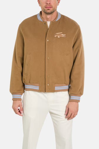 LACOSTE Wollmix-Collegejacke camel