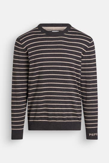 PEPE JEANS Wollmix-Strickpullover 'New Andre' gestreift