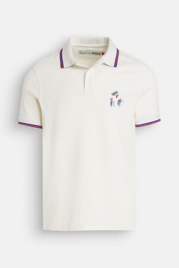 BARBOUR Polo-Shirt 'Paul Smith' ecru