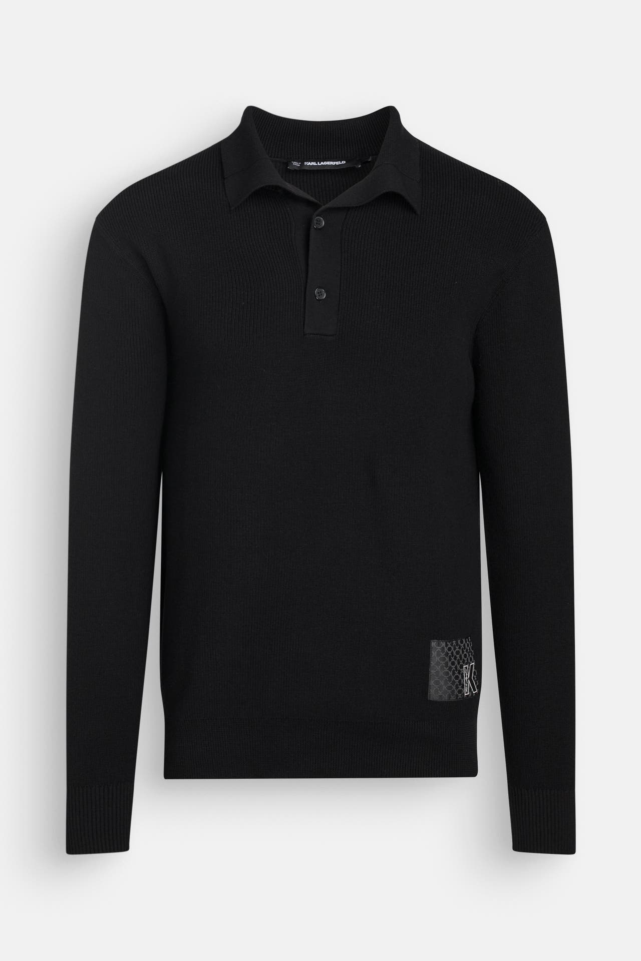 KARL LAGERFELD Langarm-Polo schwarz, Bild 1