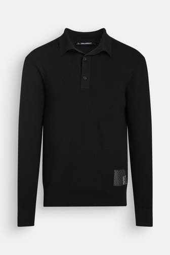 KARL LAGERFELD Langarm-Polo schwarz
