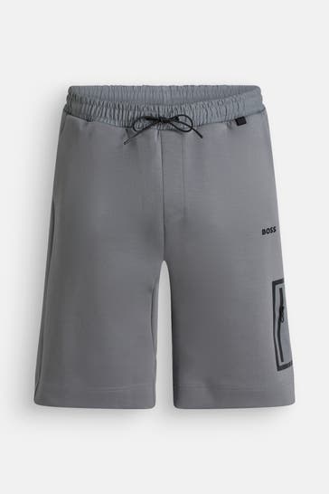 BOSS GREEN Shorts 'Hariq' steingrau