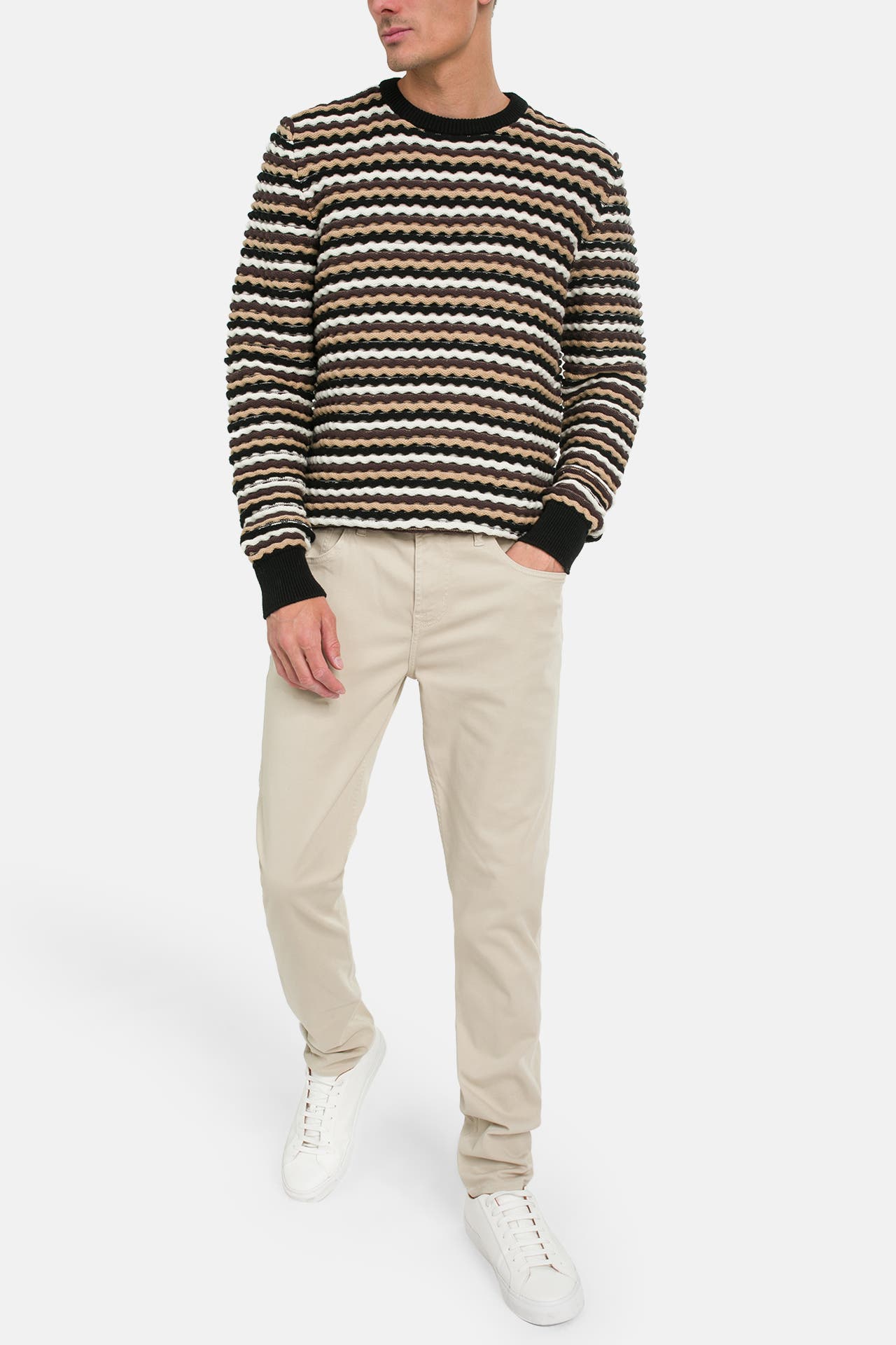 7 FOR ALL MANKIND Strickpullover gestreift, Bild 1