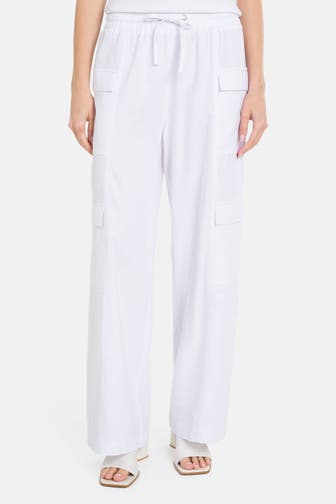 DKNY Leinenmix-Stoffhose weiß