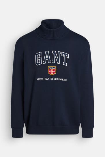 GANT Rollkragenpullover dunkelblau