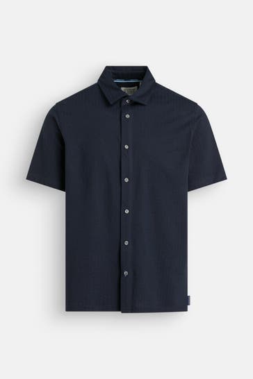 SCOTCH & SODA Kurzarmhemd schwarzblau Regular Fit