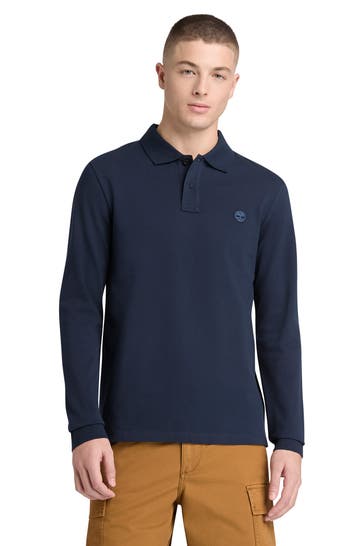 TIMBERLAND Langarm-Polo dunkelblau