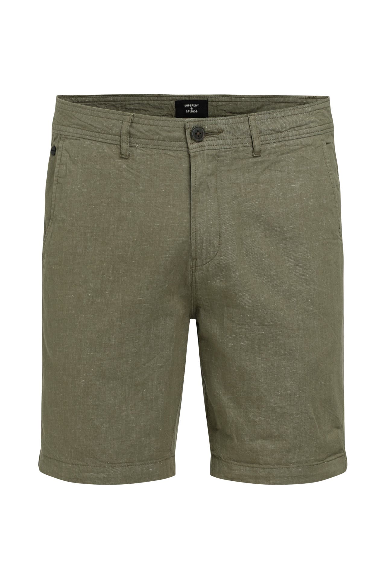 SUPERDRY Leinenmix-Shorts oliv » günstig online kaufen | Outletcity