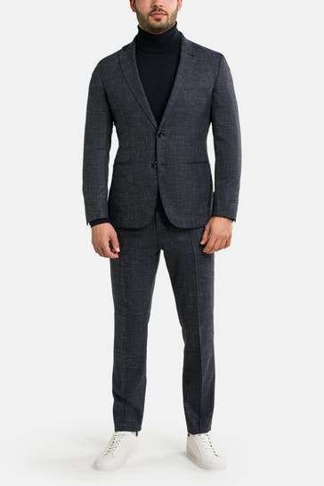 BOSS Schurwoll-Anzug 'Huge' graublau