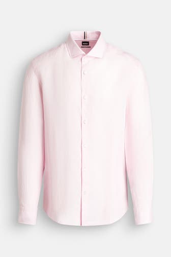 BOSS Leinenhemd hellrosa