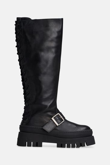 STEVE MADDEN Leder-Boots schwarz