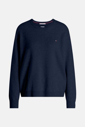 TOMMY HILFIGER Wollmix-Pullover navy