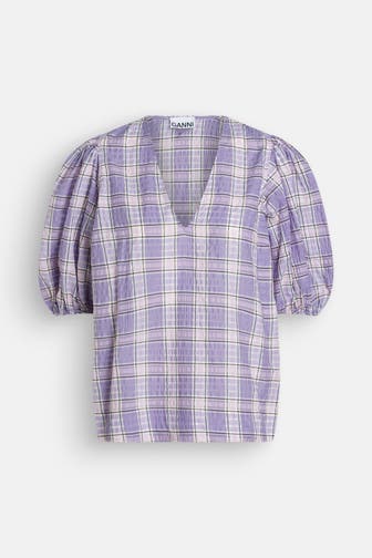 GANNI Blusenshirt kariert