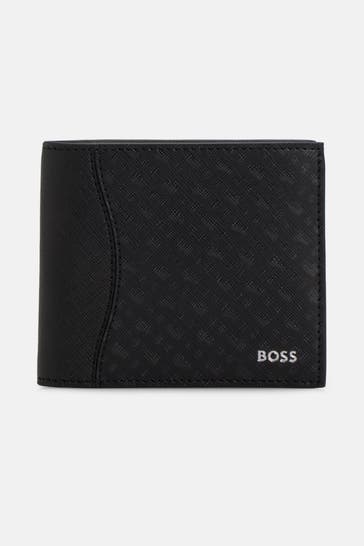 BOSS Ledergeldbörse 'Zair' schwarz