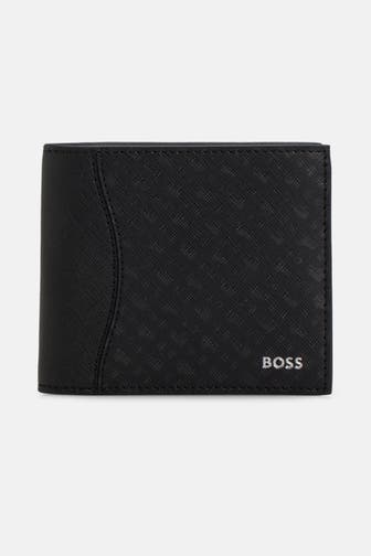 BOSS Ledergeldbörse 'Zair' schwarz