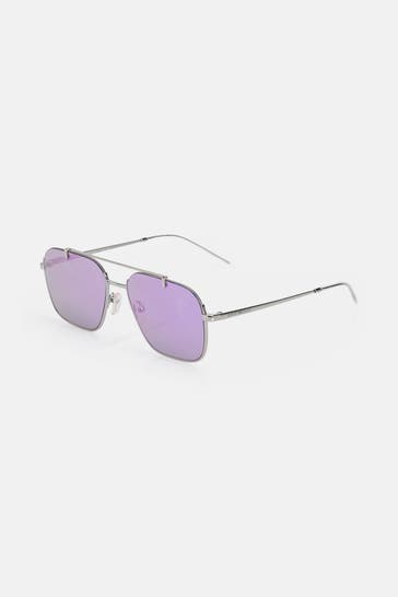 EMPORIO ARMANI Sonnenbrille 'Metal' silber-lila