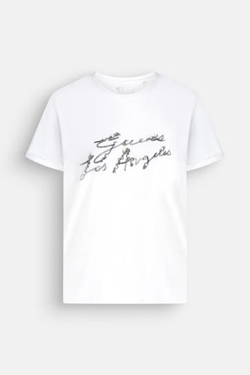 GUESS T-Shirt 'Nissa' weiß