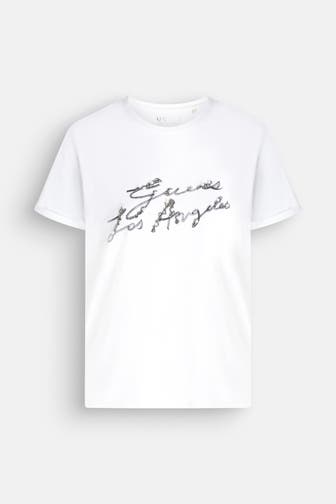 GUESS T-Shirt 'Nissa' weiß