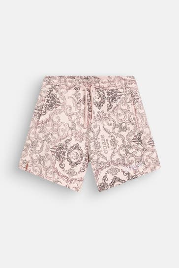 GUESS Sweatshorts hellrosa gemustert