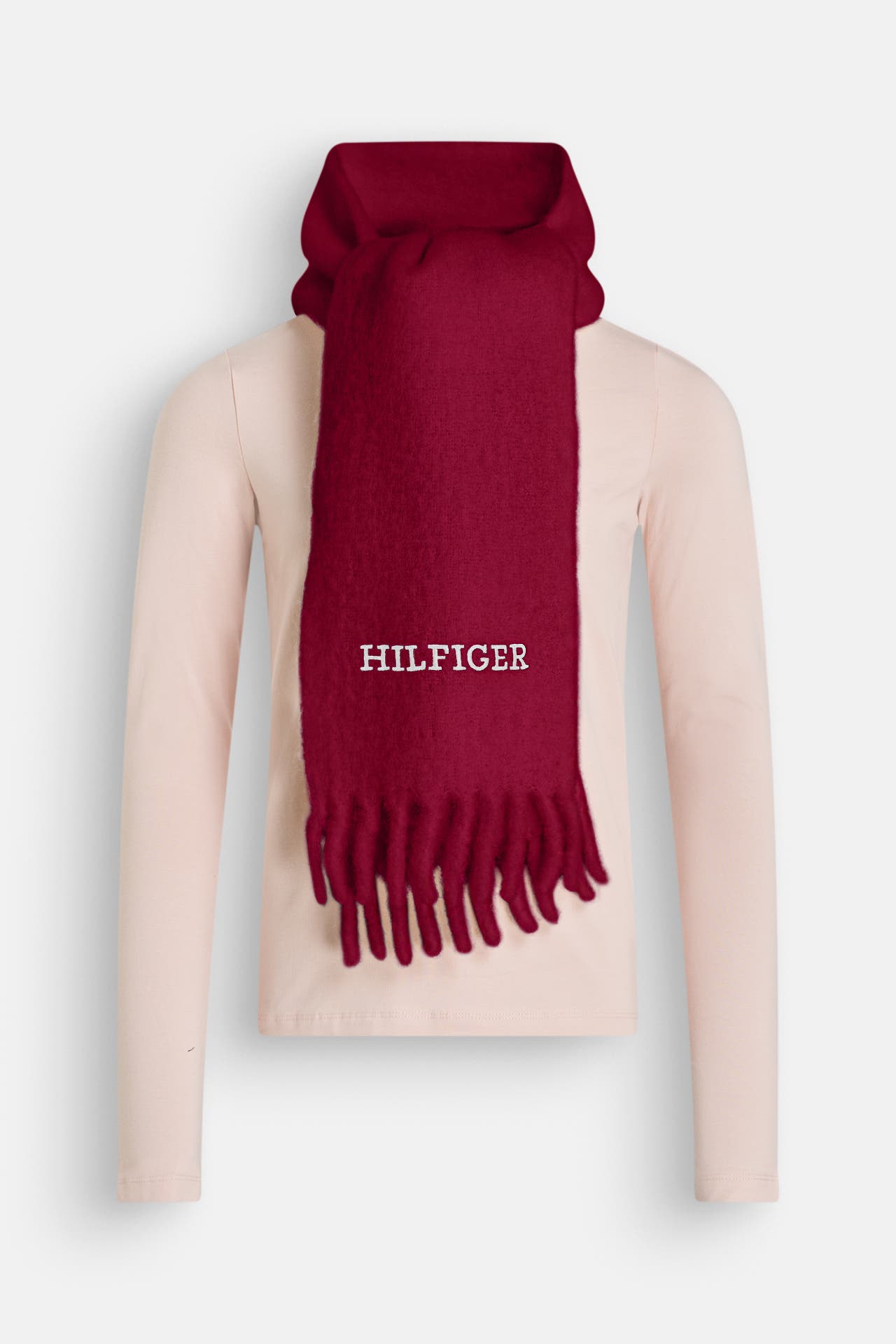 TOMMY HILFIGER Wollmix-Schal weinrot, Bild 1