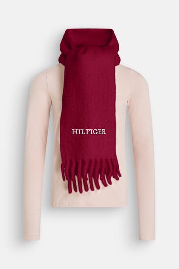TOMMY HILFIGER Wollmix-Schal weinrot