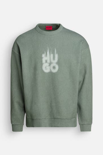 HUGO Sweatshirt 'Dinkam' smaragdgrün